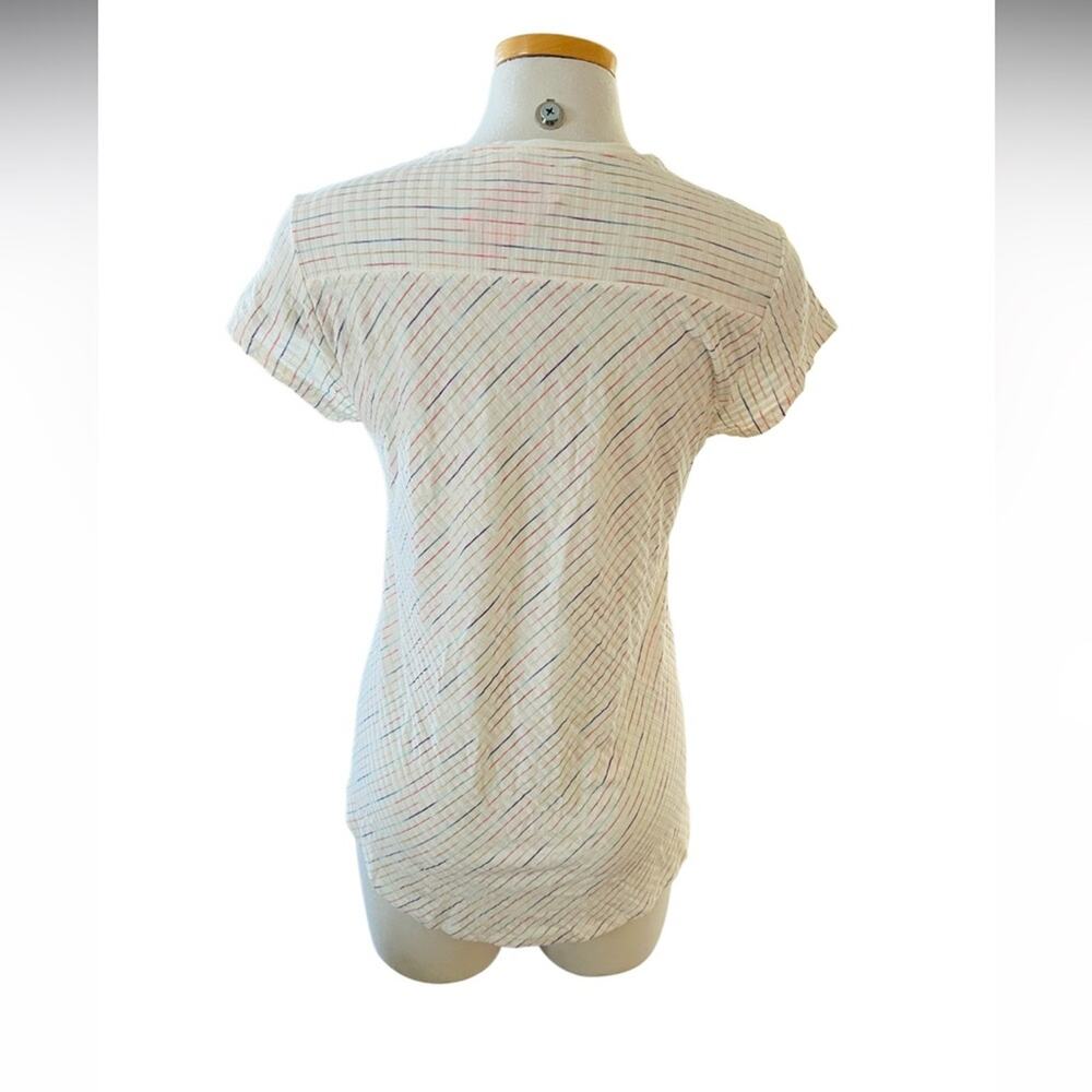 Maeve Leila Wrap Top Cream with color stripes Size Large - Picture 9 of 10
